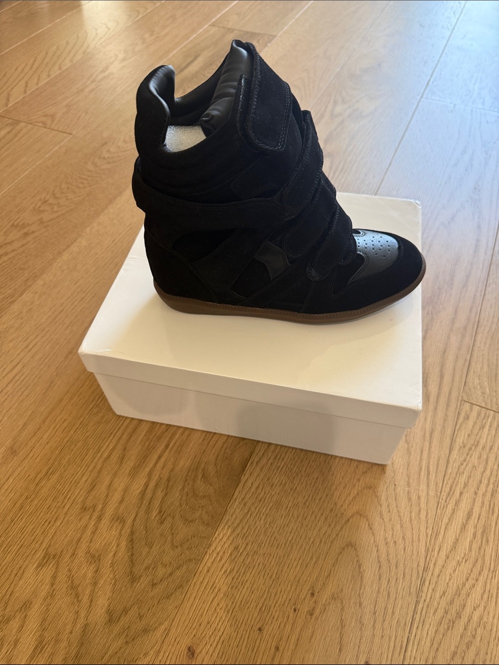 Kids Black High-Top Velcro Sneakers